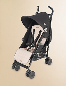 This everyday stroller folds easily and compactly while offering superb comfort for babies 3 months and older.Folds in a flashWeighs about 12 poundsFour-position reclineRemovable, washable padded seatHandy mesh shopping basketExtendable leg restHandy under-seat storage basketReinforced chassisFive-point safety harnessLinked brakesAccommodates children 3 months and older, up to 55 lbs.About 42H X 10W X 11DWipe cleanImported This everyday stroller folds easily and compactly while offering superb comfort for babies 3 months and older.Folds in a flashWeighs about 12 poundsFour-position reclineRemovable, washable padded seatHandy mesh shopping basketExtendable leg restHandy under-seat storage basketReinforced chassisFive-point safety harnessLinked brakesAccommodates children 3 months and older, up to 55 lbs.About 42H X 10W X 11DWipe cleanImported
