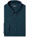 Use this plaid Club Room dress shirt to play up any solid layer for spot-on desk-to-dinner attire.