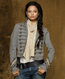 Command the city's attention in Denim & Supply Ralph Lauren's military-inspired coat with soutache-trimmed tails that are unexpectedly updated in a soft cotton twill for comfort. Command the city's attention in Denim & Supply Ralph Lauren's military-inspired coat with soutache-trimmed tails that are unexpectedly updated in a soft cotton twill for comfort.