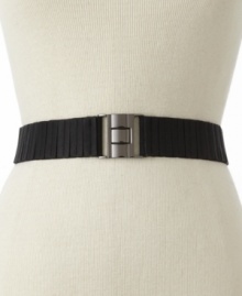 Flaunt your figure with this paneled Style&co. stretch belt that moves with you. Flaunt your figure with this paneled Style&co. stretch belt that moves with you.
