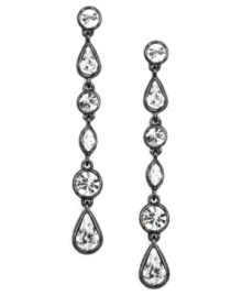 Lengthen your sophisticated look. Givenchy's light hematite-plated mixed metal earrings feature stunning crystal glass stones. Approximate drop: 3-3/4 inches. Lengthen your sophisticated look. Givenchy's light hematite-plated mixed metal earrings feature stunning crystal glass stones. Approximate drop: 3-3/4 inches.