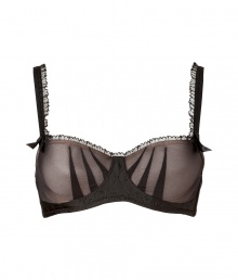 With a seductive fit and d?colletage-enhancing padded cups, this Chantal Thomass bra guarantees to turn up the heat - Padded cups, draped sweetheart neckline, black bows, sheer black overlay, wide adjustable straps, scalloped lace trim, back hook and eye closures - Perfect under a low cut cocktail dress or with matching panties for stylish lounging With a seductive fit and d?colletage-enhancing padded cups, this Chantal Thomass bra guarantees to turn up the heat - Padded cups, draped sweetheart neckline, black bows, sheer black overlay, wide adjustable straps, scalloped lace trim, back hook and eye closures - Perfect under a low cut cocktail dress or with matching panties for stylish lounging