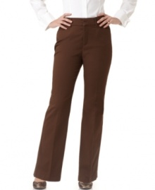 Classic styling highlights JM Collection's straight leg petite pants-- they're wear-to-work essentials. Classic styling highlights JM Collection's straight leg petite pants-- they're wear-to-work essentials.