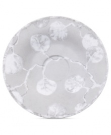 Michael Aram branches out from his renowned metal collection with the Botanical Leaf saucer. Simple foliage rooted in fine Limoges porcelain brings a lightness and ease to modern tables in shades of gray. Michael Aram branches out from his renowned metal collection with the Botanical Leaf saucer. Simple foliage rooted in fine Limoges porcelain brings a lightness and ease to modern tables in shades of gray.