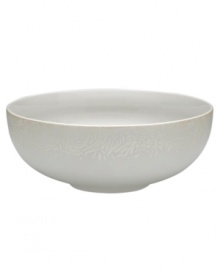 A soft, feminine look with Denby durability, the Lucille Gold serving bowl promises lasting style and modern grace. In a pattern inspired by vintage lace and designed by English stylemaker, Monsoon, shimmering gold swirls adorn creamy porcelain in this set of dinnerware. The dishes are beautiful for every day and occasion. A soft, feminine look with Denby durability, the Lucille Gold serving bowl promises lasting style and modern grace. In a pattern inspired by vintage lace and designed by English stylemaker, Monsoon, shimmering gold swirls adorn creamy porcelain in this set of dinnerware. The dishes are beautiful for every day and occasion.