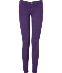 Channel of-the-moment style in these bold-hued skinny jeans from cult denim line Current Elliott - Classic five-pocket styling, skinny leg, ankle-length, bold purple color - Pair with an asymmetric hem top, a denim jacket, and platform heels Channel of-the-moment style in these bold-hued skinny jeans from cult denim line Current Elliott - Classic five-pocket styling, skinny leg, ankle-length, bold purple color - Pair with an asymmetric hem top, a denim jacket, and platform heels