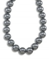 Complement your outfit with a little shimmer. Carolee necklace features gray glass pearls (16 mm) set in mixed metal. Necklace is adjustable. Approximate length: 15 inches + 2-inch extender.