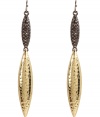 Stash away your studs and go for drama with R.J.Grazianos contemporary crystal drop earrings, perfect for giving your look a glamorous modern edge - Hammered gold-toned frames with clear anthracite-hued crystals - Wear with swept up hair as a finishing touch to cocktail dresses