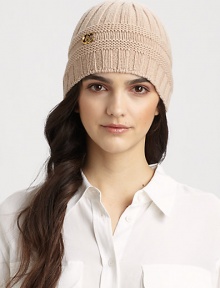 Ribbed wool knit with interlocking G logo hardware on front. Dry clean Made in Italy Ribbed wool knit with interlocking G logo hardware on front. Dry clean Made in Italy