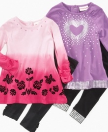 Two terrific tunic and legging sets from Flapdoodles that will have your baby girl looking put-together perfect. Two terrific tunic and legging sets from Flapdoodles that will have your baby girl looking put-together perfect.
