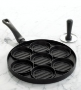 Make bite-sized burgers for a snack or hors d'oeuvre everyone will love. This nonstick grill pan has 7 individual pockets that produce perfectly shaped, flawlessly cooked sliders, each seared with authentic BBQ grill marks. 10-year warranty.