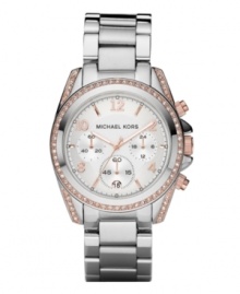 Glamorous accents feminize this menswear-inspired Blair watch by Michael Kors.