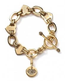 Juicy Couture's heart link bracelet is the perfect gift for your valentine. Juicy Couture's heart link bracelet is the perfect gift for your valentine.