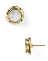 These elegant kate spade new york studs reflect classic nautical design with a mother of pearl center and porthole frame.