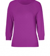 Finish your look on a sweet note with Marc by Marc Jacobs textural dot knit pullover - Round neckline, raglan 3/4 sleeves, fine ribbed trim - Loosely fitted - Wear with figure-hugging separates and statement chunky jewelry