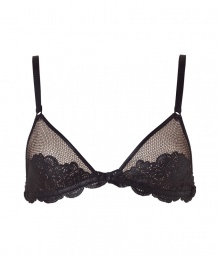 Bring luxury into the bedroom with this ultra-stylish leather and lace bra from La Perla by Jean Paul Gaultier - Leather detailed front, mesh overlay, soft cups, adjustable straps, bow front detail with silver-tone hardware, hook and eye closure - Wear underneath a revealing dress or pair with panties for stylish lounging Bring luxury into the bedroom with this ultra-stylish leather and lace bra from La Perla by Jean Paul Gaultier - Leather detailed front, mesh overlay, soft cups, adjustable straps, bow front detail with silver-tone hardware, hook and eye closure - Wear underneath a revealing dress or pair with panties for stylish lounging
