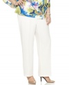 Indulge in the stylish comfort of J Jones New York's straight leg plus size pants, featuring an elastic waist.