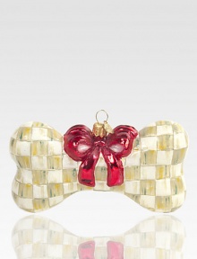 Remember your favorite pooch this season with the sophisticated checks of our beribboned ornament, in mouth-blown, hand-painted glass.Glass5L X 2.75H X 1.5DImported Please note: Due to their handmade nature, ornaments may vary slightly. Remember your favorite pooch this season with the sophisticated checks of our beribboned ornament, in mouth-blown, hand-painted glass.Glass5L X 2.75H X 1.5DImported Please note: Due to their handmade nature, ornaments may vary slightly.