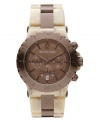 Alluring horn acetate creates a natural look on this chronograph watch from Michael Kors.