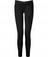 Sexy denim leggings are a versatile wardrobe must-have - Designed in black stretch cotton, these jeans are ultra-tight with narrow cut and low rise - Slim leg is perfect for ankle boots - Great for everyday looks -- from casual offices to chic parties-- with a chic silk blouse, blazer and bold accessories