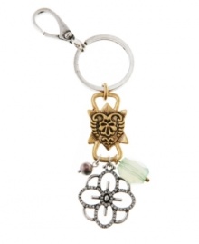 Pretty petals. A lightweight openwork flower charm adds springtime style to Lucky Brand's key chain. Set in gold tone and silver tone mixed metal, it's adorned with glass and plastic accents. Approximate length: 2-3/4 inches. Pretty petals. A lightweight openwork flower charm adds springtime style to Lucky Brand's key chain. Set in gold tone and silver tone mixed metal, it's adorned with glass and plastic accents. Approximate length: 2-3/4 inches.