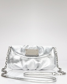 MARC BY MARC JACOBS' chicly sized leather crossbody is a precious take on metals. An easy option for day or night, this silvery bag shines against an all-black palette. MARC BY MARC JACOBS' chicly sized leather crossbody is a precious take on metals. An easy option for day or night, this silvery bag shines against an all-black palette.