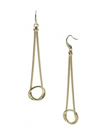 Simple glamor is a hallmark of the MICHAEL Michael Kors brand. Make the look yours with this pair of dangly drop earrings in gold-plated metal.