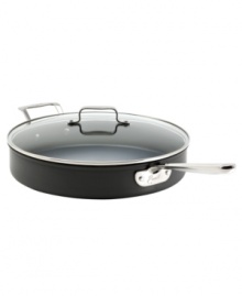 Sear, brown and sauté your way to healthy, low-fat and absolutely delicious dishes. This spacious pan features a durable, hard-anodized exterior and a 3-layer nonstick system for quick, even heating and consistently amazing performance. Lifetime warranty. Sear, brown and sauté your way to healthy, low-fat and absolutely delicious dishes. This spacious pan features a durable, hard-anodized exterior and a 3-layer nonstick system for quick, even heating and consistently amazing performance. Lifetime warranty.