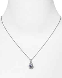 Hand cut and perfectly faceted cubic zirconia and sapphire stones dress up this delicate sterling silver-finished pendant necklace from Crislu.