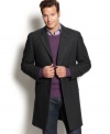 Crisp up when the temps drop with this handsome overcoat from Nautica.