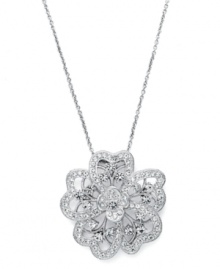Petal perfection. Eliot Danori's intricate Plumeria pendant features a unique floral design accented by sparkling round-cut crystals. Set in silver tone mixed metal. Approximate length: 16 inches + 2-inch extender. Approximate drop: 1-1/8 inches. Petal perfection. Eliot Danori's intricate Plumeria pendant features a unique floral design accented by sparkling round-cut crystals. Set in silver tone mixed metal. Approximate length: 16 inches + 2-inch extender. Approximate drop: 1-1/8 inches.