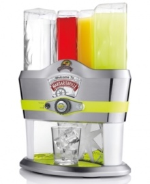 Party starter! With 48 recipes options and a 4-tank design, this frozen drink maker holds 1 type of alcohol and 3 drink mixers and is ready for every order that comes its way. An electronic display lets guests make drinks themselves and the I feel lucky button creates a surprise drink for the daring party-goer. Model MD3000. Party starter! With 48 recipes options and a 4-tank design, this frozen drink maker holds 1 type of alcohol and 3 drink mixers and is ready for every order that comes its way. An electronic display lets guests make drinks themselves and the I feel lucky button creates a surprise drink for the daring party-goer. Model MD3000.