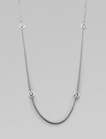 From the Chain Collection. Sterling silver logo stations along a mini box chain.Sterling silver Length, about 46 Lobster clasp closure Imported From the Chain Collection. Sterling silver logo stations along a mini box chain.Sterling silver Length, about 46 Lobster clasp closure Imported