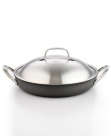 Cuisinart's Green Gourmet line paves the way in eco-friendly cookware with a ceramic-based everyday pan that heats up in less time using less energy and has riveted stainless steel handles that are made from 70% recycled materials. Lifetime warranty. Cuisinart's Green Gourmet line paves the way in eco-friendly cookware with a ceramic-based everyday pan that heats up in less time using less energy and has riveted stainless steel handles that are made from 70% recycled materials. Lifetime warranty.