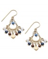 Whatever the occasion, a subtle pair of chandelier earrings adds charm and sophistication. Lauren by Ralph Lauren's petite style incorporates a mix of glass and wooden beads in a gold tone mixed metal setting. Approximate drop: 1-1/4 inches.