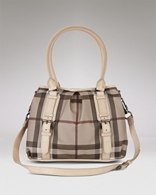 Get on-the-go style with this belted tote from Burberry. Get on-the-go style with this belted tote from Burberry.