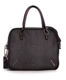Tap into the exotic trend with this python print design from RACHEL Rachel Roy. In just one click, it converts from a traditional top handle to contemporary crossbody, while a plethora or interior pockets keeps all your necessities organized. Tap into the exotic trend with this python print design from RACHEL Rachel Roy. In just one click, it converts from a traditional top handle to contemporary crossbody, while a plethora or interior pockets keeps all your necessities organized.