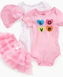 Her heart will flutter for these super cute Baby Starters bodysuits. Wear with a tutu for dance or pants for play, either way she'll look loveable. Her heart will flutter for these super cute Baby Starters bodysuits. Wear with a tutu for dance or pants for play, either way she'll look loveable.