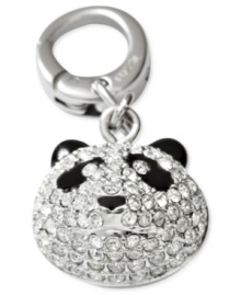 A bear necessity. This fun panda charm from Fossil is crafted from silver-tone stainless steel with sparkling black and clear accents adding luster. Approximate length, charm: 3/8 inches. Approximate length, clip: 1/2 inch. A bear necessity. This fun panda charm from Fossil is crafted from silver-tone stainless steel with sparkling black and clear accents adding luster. Approximate length, charm: 3/8 inches. Approximate length, clip: 1/2 inch.