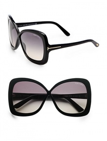 Feminine butterfly-shaped acetate frames. Available in black with smoke gradient lens. Logo emblem temples100% UV protectionMade in Italy Feminine butterfly-shaped acetate frames. Available in black with smoke gradient lens. Logo emblem temples100% UV protectionMade in Italy
