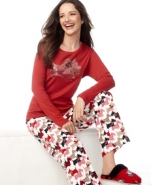 Welcome the winter chill. Cozy up in style with the adorable print of these soft pajama pants by Charter Club. Welcome the winter chill. Cozy up in style with the adorable print of these soft pajama pants by Charter Club.