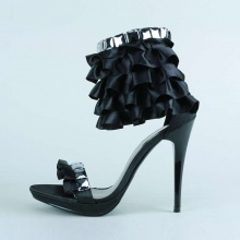 Blossom Diana Ruffle Anlkle Stiletto w/ Jewels Blossom Diana Ruffle Anlkle Stiletto w/ Jewels