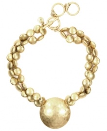 Get glam with an instant gold rush. Jones New York's chic collar necklace dazzles in gold tone mixed metal discs with a large disc pendant. Approximate length: 17 inches + 2-inch extender. Approximate drop: 1 inch. Get glam with an instant gold rush. Jones New York's chic collar necklace dazzles in gold tone mixed metal discs with a large disc pendant. Approximate length: 17 inches + 2-inch extender. Approximate drop: 1 inch.