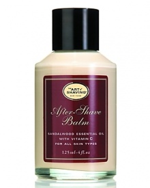 The After-Shave Balm is recommended for normal, sensitive or dry skin, and for applying during dry winter months. For optimum results: Prepare your skin with Sandalwood Pre-Shave Oil. Apply Sandalwood Shaving Cream with Shaving Brush to generate a rich warm lather, soften and lift the beard, open pores, bring sufficient water to the skin and gently exfoliate. Soothe, refresh and regenerate the skin after shaving with Sandalwood After-Shave Balm.Sandalwood Essential Oil - Normal to Dry Skin The After-Shave Balm is recommended for normal, sensitive or dry skin, and for applying during dry winter months. For optimum results: Prepare your skin with Sandalwood Pre-Shave Oil. Apply Sandalwood Shaving Cream with Shaving Brush to generate a rich warm lather, soften and lift the beard, open pores, bring sufficient water to the skin and gently exfoliate. Soothe, refresh and regenerate the skin after shaving with Sandalwood After-Shave Balm.Sandalwood Essential Oil - Normal to Dry Skin