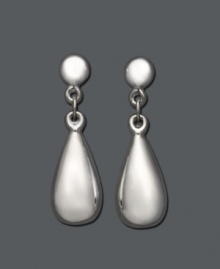 For work or for play, these teardrop earrings are an extremely practical purchase. Crafted in 14k white gold. Approximate drop: 1 inch. For work or for play, these teardrop earrings are an extremely practical purchase. Crafted in 14k white gold. Approximate drop: 1 inch.