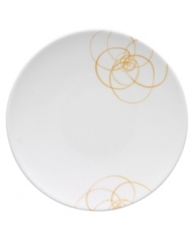 A modern canvas for everyday meals, the Bloom Sun salad plates have a smooth, flat surface that's artfully scribbled with golden florals for a look that's fresh--and in durable porcelain--not fussy. From Villeroy & Boch. A modern canvas for everyday meals, the Bloom Sun salad plates have a smooth, flat surface that's artfully scribbled with golden florals for a look that's fresh--and in durable porcelain--not fussy. From Villeroy & Boch.