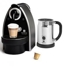 A compact Swiss design automatically brews a perfect cup every time using convenient coffee capsules. The exclusive Aeroccino milk frother heats and froths milk for cappuccinos and lattes at the push of a button. A compact Swiss design automatically brews a perfect cup every time using convenient coffee capsules. The exclusive Aeroccino milk frother heats and froths milk for cappuccinos and lattes at the push of a button.
