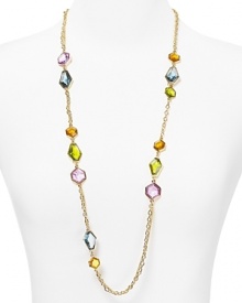 A bold cascade of gemstones make this ABS by Allen Schwartz necklace an effortless, color-pop showpiece. A bold cascade of gemstones make this ABS by Allen Schwartz necklace an effortless, color-pop showpiece.