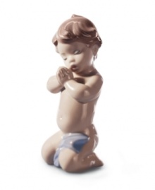 An angelic little baby counts his blessings in this precious Lladro figurine, delicately handcrafted in fine porcelain. Cute for a child's bedroom. An angelic little baby counts his blessings in this precious Lladro figurine, delicately handcrafted in fine porcelain. Cute for a child's bedroom.