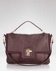 Be the envy of all your friends with this exotically styled satchel from Juicy Couture. It flaunts a carry-it-all shape that looks extra luxe in printed leather. Be the envy of all your friends with this exotically styled satchel from Juicy Couture. It flaunts a carry-it-all shape that looks extra luxe in printed leather.